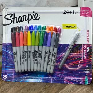 Sharpie Mini Permanent Markers 24 Fine Point Color 1 Metallic Artist 25 Count